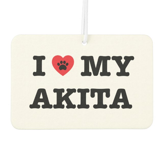 Désodorisant Pour Voiture Je Coeur Mon Akita Car Air Freshener (Dos)