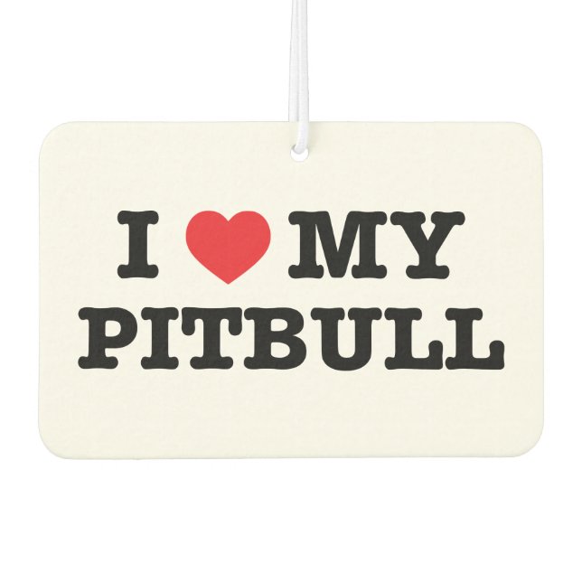 Désodorisant Pour Voiture Je Coeur Mon Pitbull Car Air Freshener (Devant)