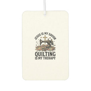 Désodorisant Pour Voiture Jésus est mon Sauveur le Quilting est ma Thérapie
