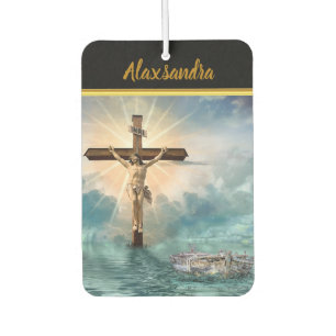 Désodorisant Pour Voiture Jésus suspendu à une croix de crucifixion chrétien