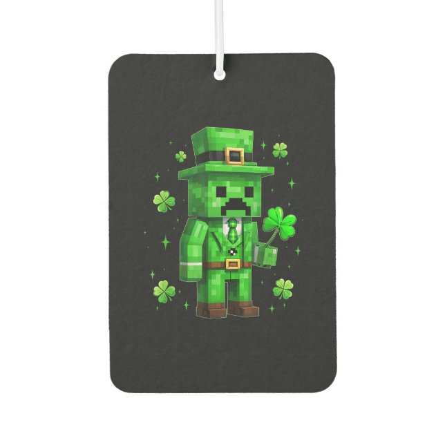 Désodorisant Pour Voiture Jeu vidéo drôle de la Saint-Patrick sur le Leprech (Devant)