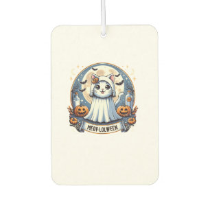 Désodorisant Pour Voiture Joli chat de Meow-lolween en costume de fantôme Ha