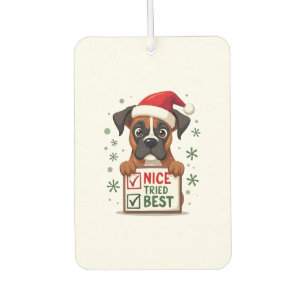 Désodorisant Pour Voiture Joli chien Boxer Noël Chien Mignon J'ai essayé de