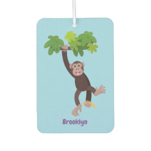 Désodorisant Pour Voiture Joli chimpanzé dans la jungle suspendu dessin anim
