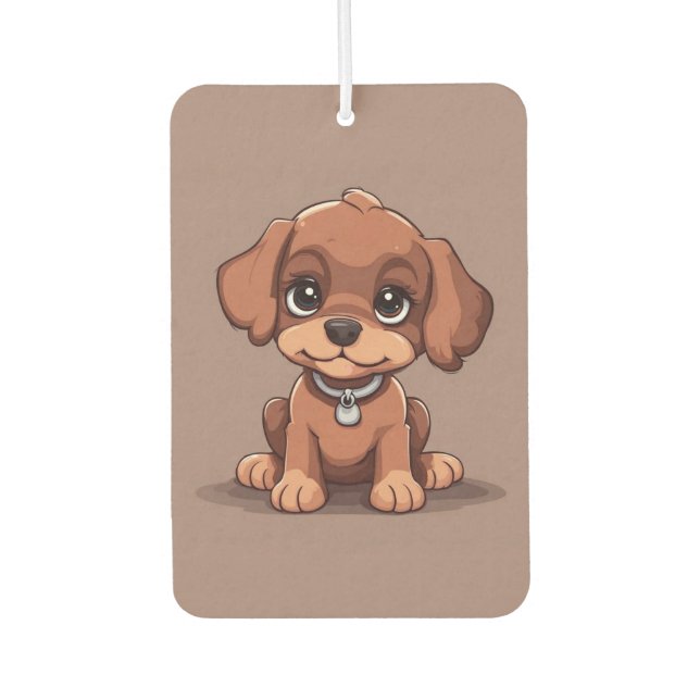 Désodorisant Pour Voiture Joli chiot brun (Devant)