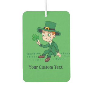 Désodorisant Pour Voiture Joli dessin animé leprechaun avec shamrock et arc-