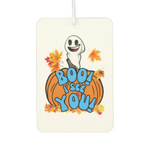 Désodorisant Pour Voiture Joli fantôme d'automne Halloween Boo! Je te vois!