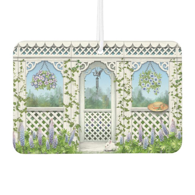 Désodorisant Pour Voiture Joli Gazebo Jardin Fleur Design (Devant)