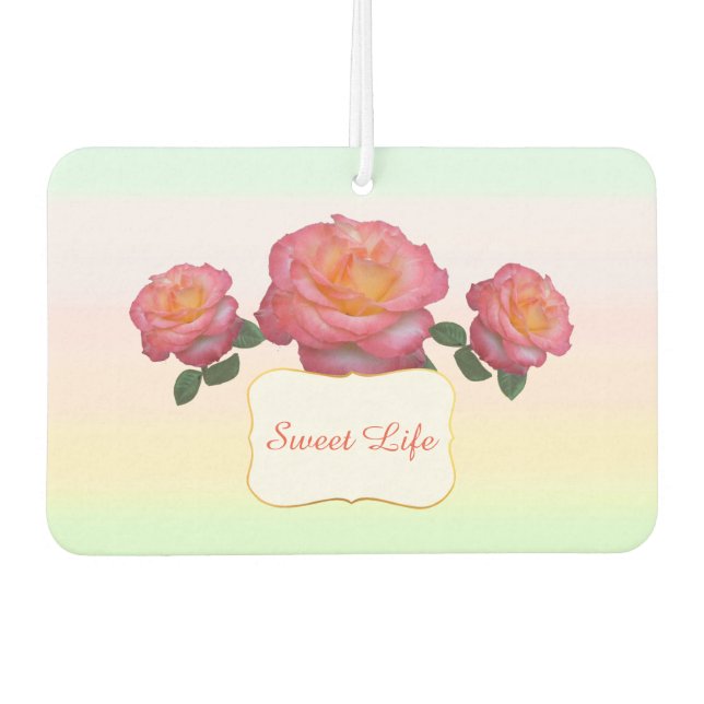 Désodorisant Pour Voiture Jolies fleurs roses (Devant)