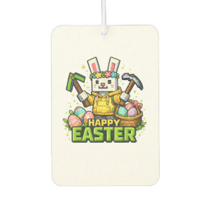 Désodorisant Pour Voiture Joyeuse fête de Pâques Lapin Œuf Joueur Vidéo