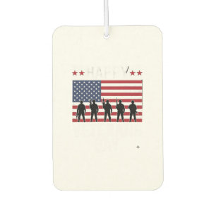 Désodorisant Pour Voiture Joyeuse fête des vétérans Drapeau Silhouette Vecto