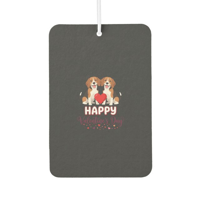 Désodorisant Pour Voiture Joyeuse Saint-Valentin Couple de Beagles (Devant)