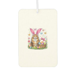 Désodorisant Pour Voiture Joyeuses Pâques Adorable Lapin Maine Coon Chat Œuf