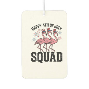Désodorisant Pour Voiture Joyeux 4 juillet Flamingo Squad Vector Design_1