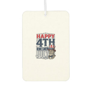 Désodorisant Pour Voiture Joyeux 4 juillet Vintage Patriote Conception de T-