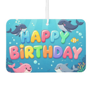 Désodorisant Pour Voiture Joyeux anniversaire nautique dauphin mignon