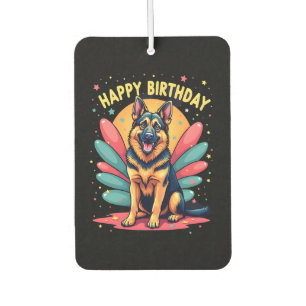 Désodorisant Pour Voiture Joyeux Anniversaire Parti de Chien Berger Allemand