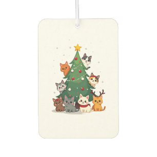 Désodorisant Pour Voiture Joyeux Cat Noël Drôle d'arbre de Noël, chats Xmas