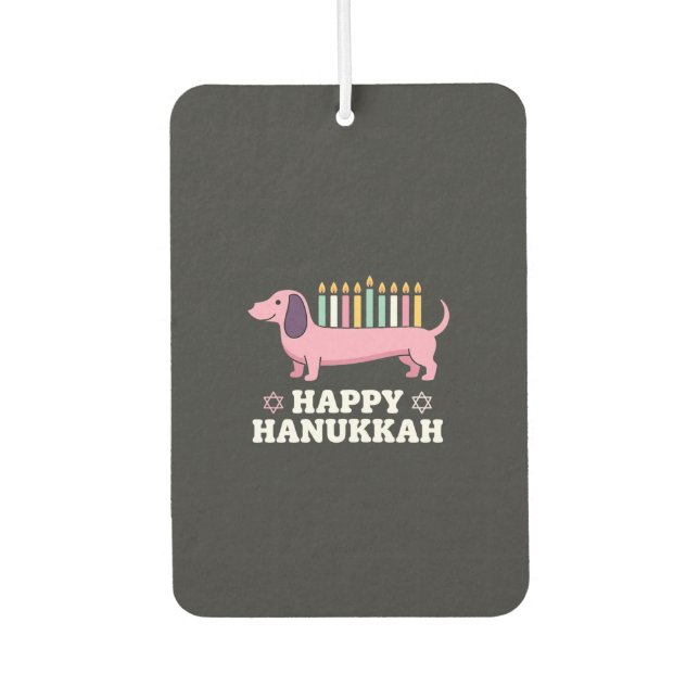 Désodorisant Pour Voiture Joyeux Hanukkah chien teckel (Devant)