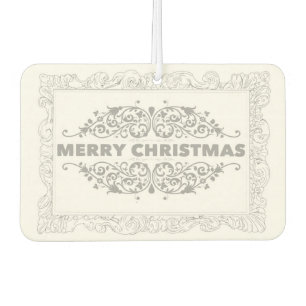 Désodorisant Pour Voiture Joyeux motif de Noël élégant gris blanc