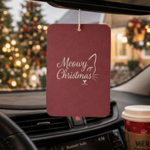 Désodorisant Pour Voiture 'Joyeux Noël félin' Photo Élégant Cranberry Profon