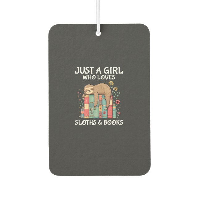 Désodorisant Pour Voiture Juste une fille qui aime les paresseux et les livr (Devant)