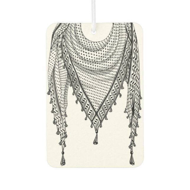 Désodorisant Pour Voiture Keffiyeh Écharpe palestinienne tissu traditionnel (Devant)