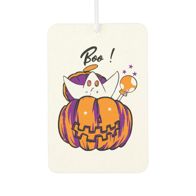 Désodorisant Pour Voiture La Boo d'Halloween                     (Devant)