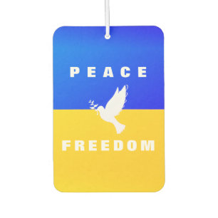 Désodorisant Pour Voiture La colombe de la paix - Drapeau de l'Ukraine - Pai
