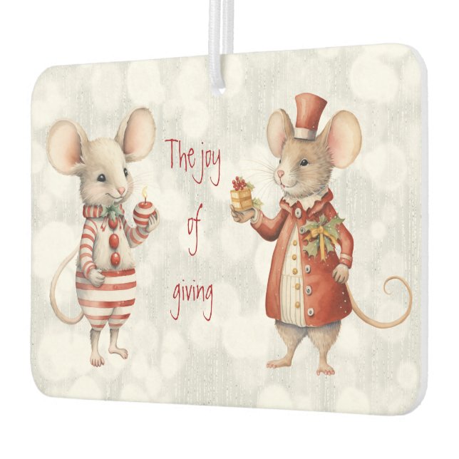Désodorisant Pour Voiture La joie de donner des souris de Noël (Gauche)