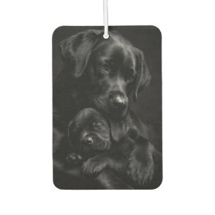 Désodorisant Pour Voiture Labrador noir, parent et enfant, Étreinte d'amour