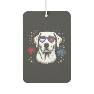 Désodorisant Pour Voiture Labrador patriotique avec lunettes de soleil USA