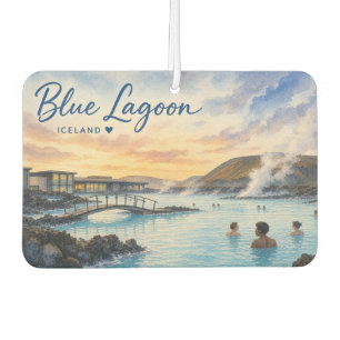 Désodorisant Pour Voiture Lagon bleu Islande bain thermal aquarelle