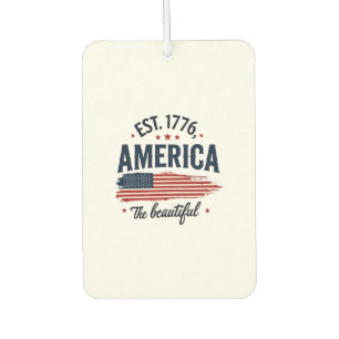 Désodorisant Pour Voiture L'Amérique la Belle Typographie de Drapeau Patriot