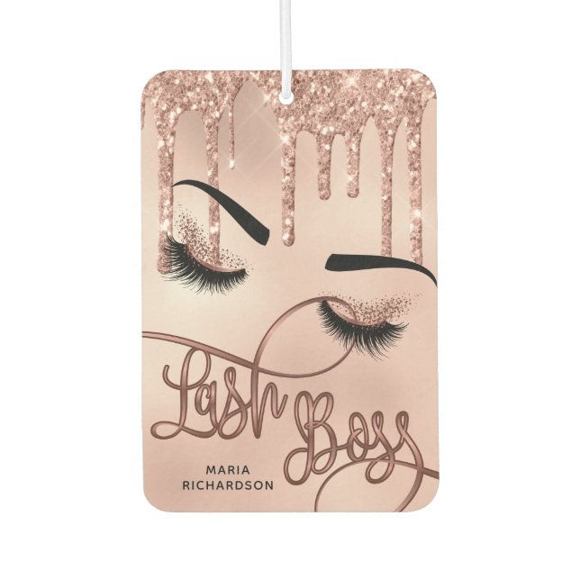 Désodorisant Pour Voiture lash patron maquillage artiste girly parties scint (Devant)