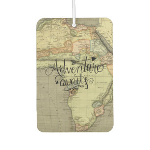 Désodorisant Pour Voiture L'aventure vintage attend carte du Vieux Monde