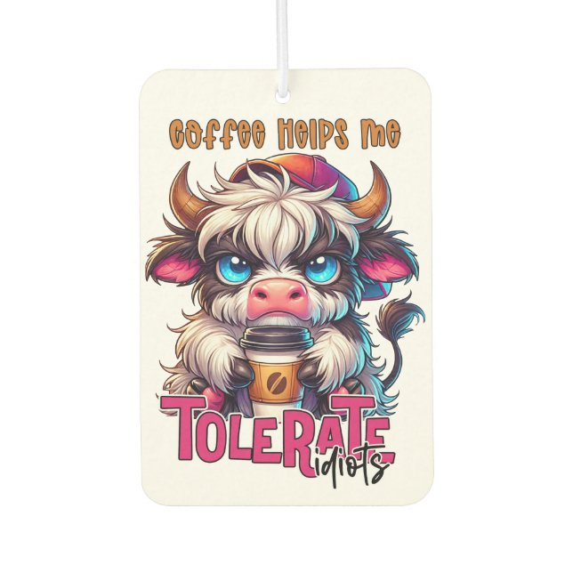 Désodorisant Pour Voiture Le café m'aide à tolérer les idiots  (Devant)