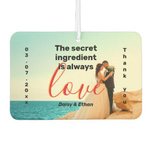 Désodorisant Pour Voiture Le secret est amour Merci photo mariage personnali
