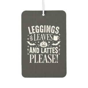 Désodorisant Pour Voiture Leggings Halloween Feuilles et Lattés Café d'autom