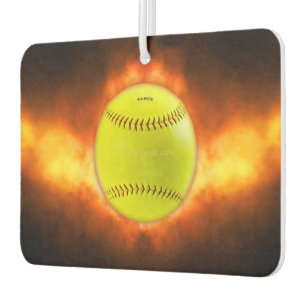 Désodorisant Pour Voiture Les flammes de balle rapide de softball jaune de S