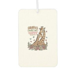 Désodorisant Pour Voiture Les girafes me rendent heureux, design de chemise 