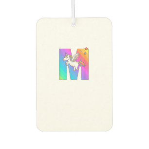 Désodorisant Pour Voiture Lettre Monogramme Licorne M Initiale Naissance Fil