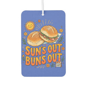 Désodorisant Pour Voiture L'heure du soleil, l'heure des buns, design rétro 