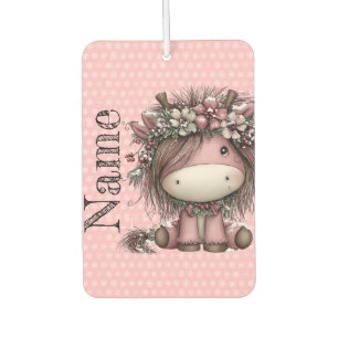 Désodorisant Pour Voiture Licorne de Noël rose personnalisée