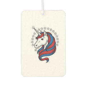 Désodorisant Pour Voiture Licorne Patriotique Gravure Vintage Design Vectori