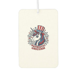 Désodorisant Pour Voiture Licorne Patriotique Gravure Vintage Graphique_1