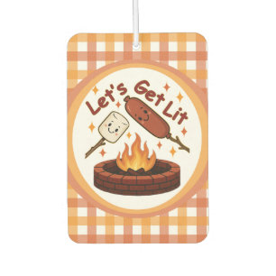 Désodorisant Pour Voiture Lit Firepit - mignon Marshmallow & Hot Dog