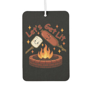 Désodorisant Pour Voiture Lit Firepit - mignon Marshmallow & Hot Dog