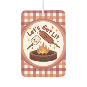Désodorisant Pour Voiture Lit Firepit - mignon Marshmallow & Hot Dog