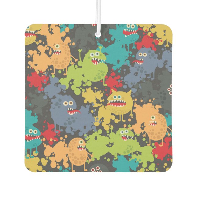 Désodorisant Pour Voiture Little cute funny monsters (Devant)